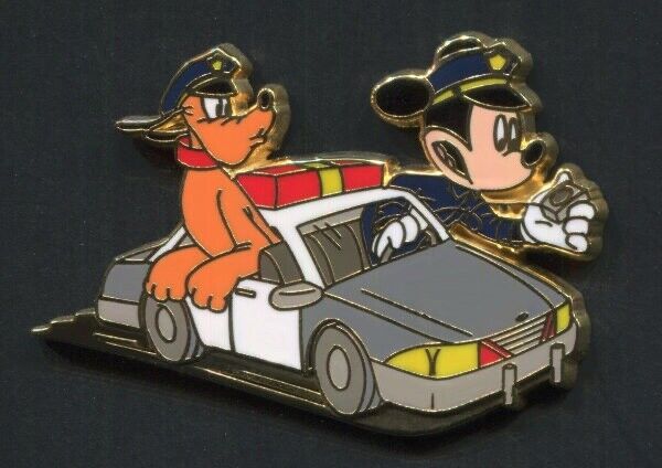 Disney Pins Mickey Mouse & Pluto Police Officers Disney Store Japan Pin