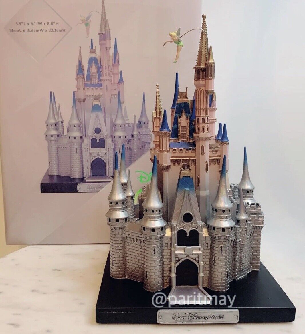 Cinderella Castle Figurine Disney100 Walt Disney World Tinker Bell Parks NIB