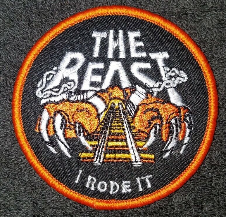 The Beast I Rode It Wood Roller Coaster Kings Island Park Souvenir Round Patch