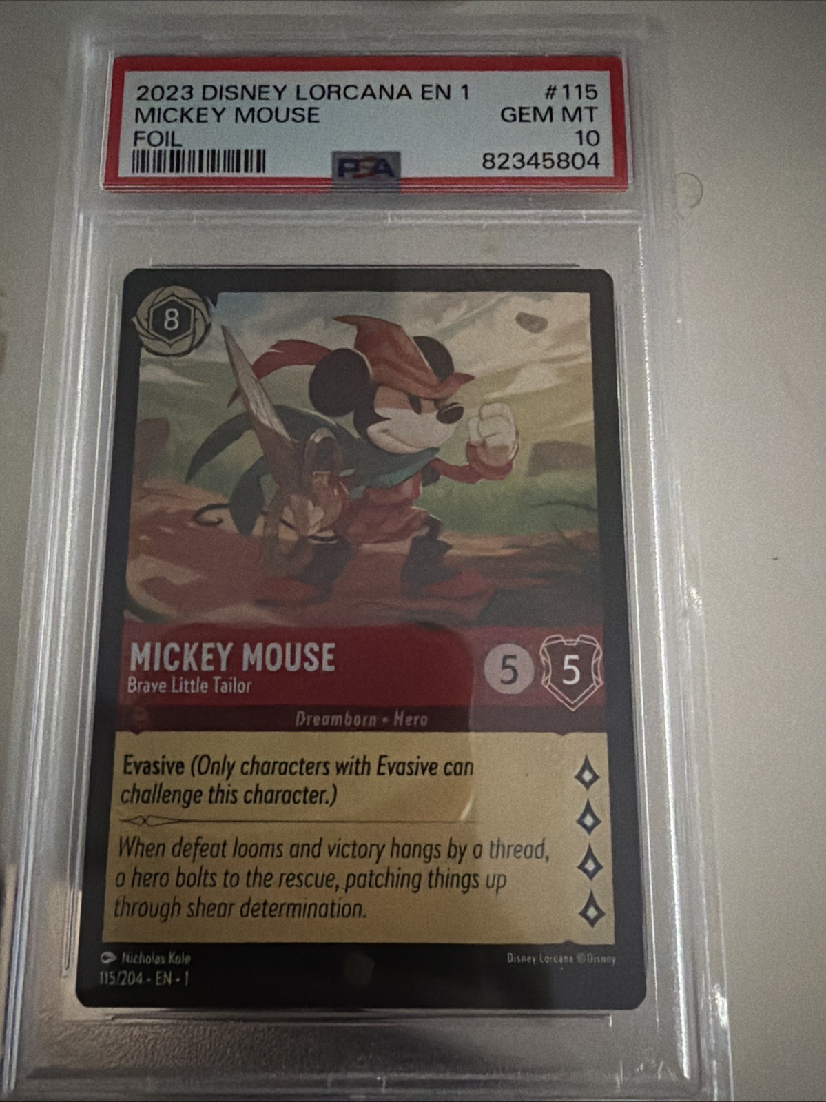 Mickey Mouse Brave Little Tailor FOIL ~PSA 10 / Disney lorcana Mickey Mouse Brave Little Tailor FOIL ~PSA 10 / Disney lorcana