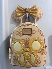 NWT Disney Parks Pretzel Loungefly Mini Backpack and Ears Perfect Condition picture