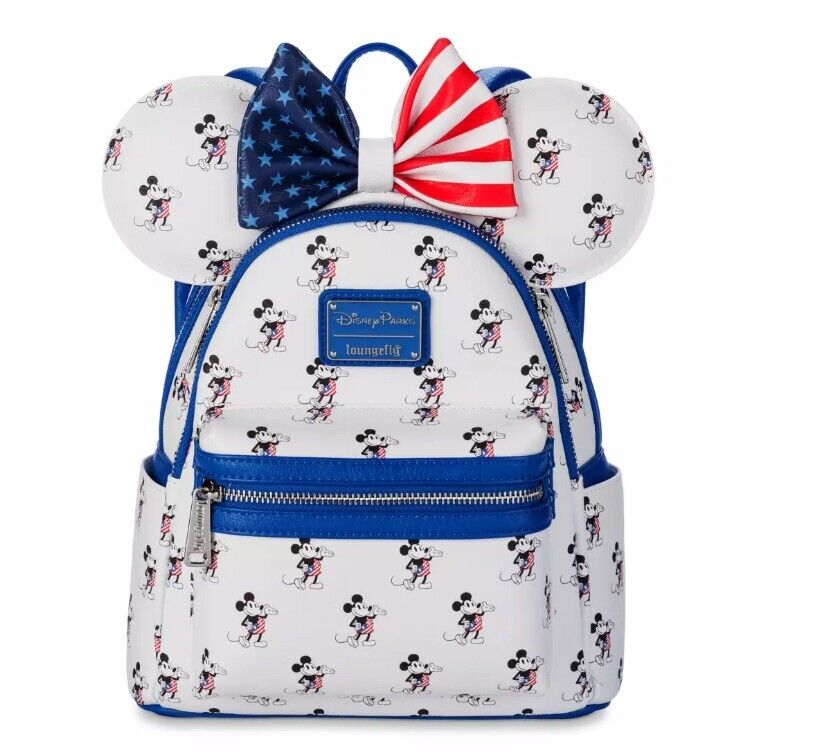 Mickey Mouse Americana Loungefly Mini Backpack And Ears NWT