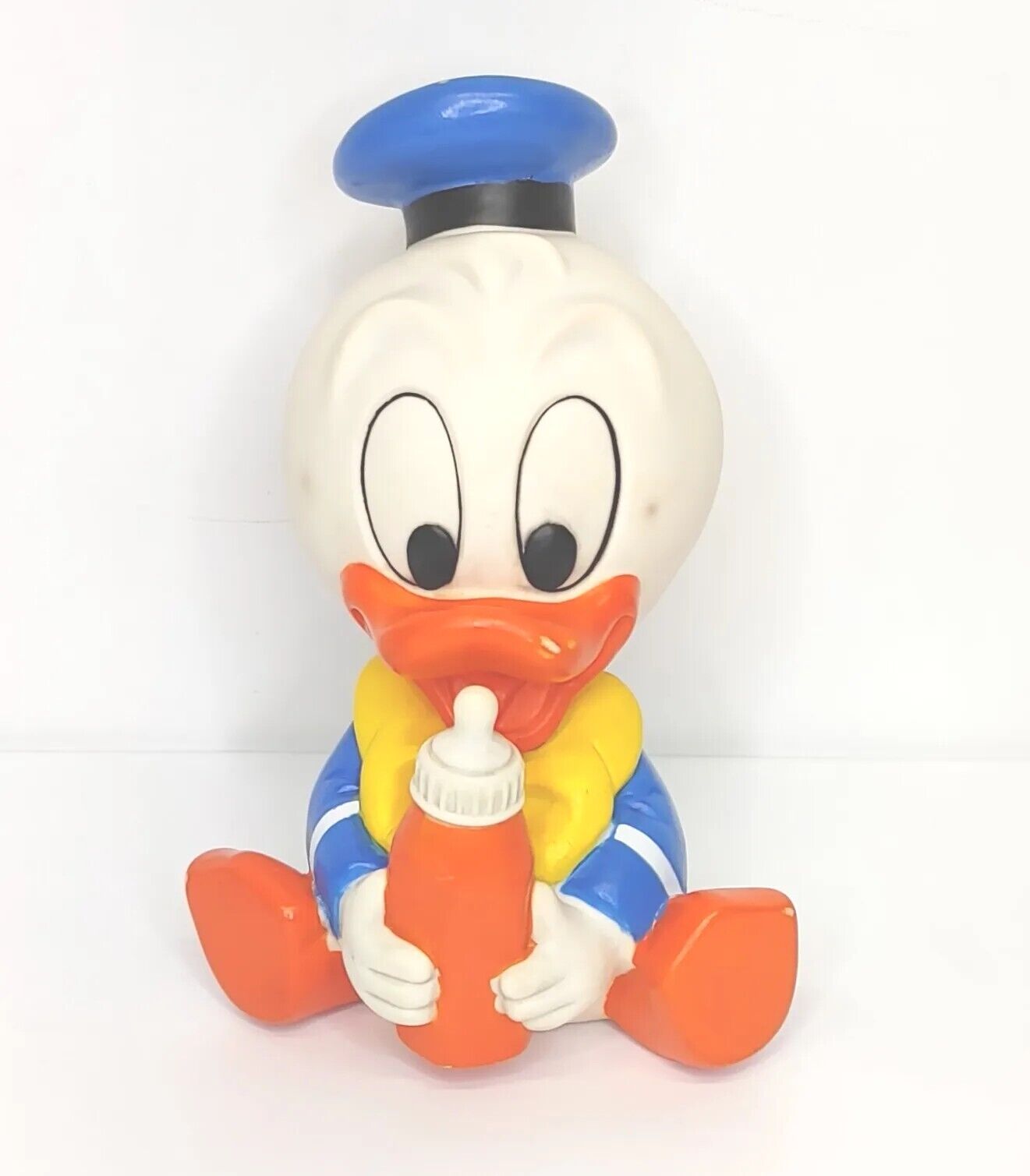 Vintage Baby Donald Duck Toy 80's Rubber Squeaker By Shelcore Disney