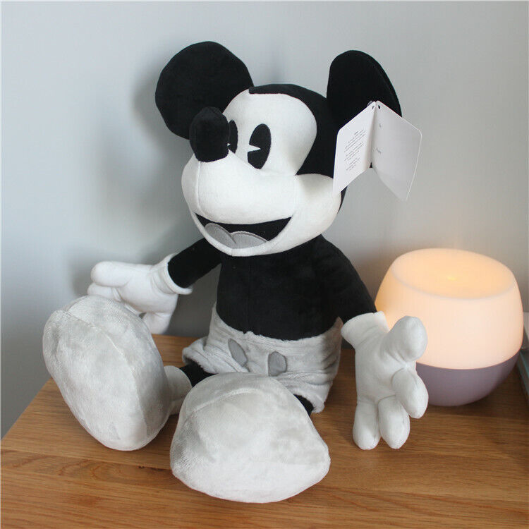 Disney Parks Mickey Mouse Black White Gray Plush Doll 45cm Classic