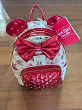 Hallmark + Disney Holiday Ever After Loungefly Minnie Mouse Mini Backpack NWT picture