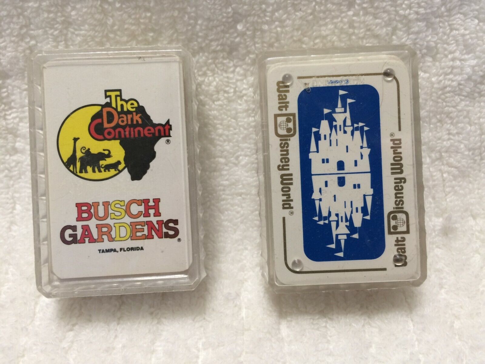 Vintage Busch Gardens Walt Disney World Mini Playing Cards Set Souvenir COMPLETE