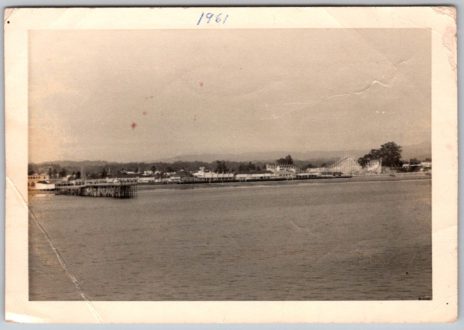 Vtg B&W Snapshot Seaside Amusement Park Boardwalk Roller Coaster Pier Ocean 1961 Vtg B&W Snapshot Seaside Amusement Park Boardwalk Roller Coaster Pier Ocean 1961