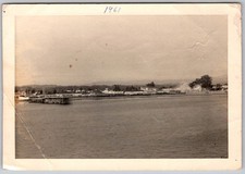 Vtg B&W Snapshot Seaside Amusement Park Boardwalk Roller Coaster Pier Ocean 1961 picture