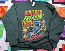 Boulder Dash Freakin’ Lake Compounce Wooden Roller Coaster Crewneck NWT Green L picture