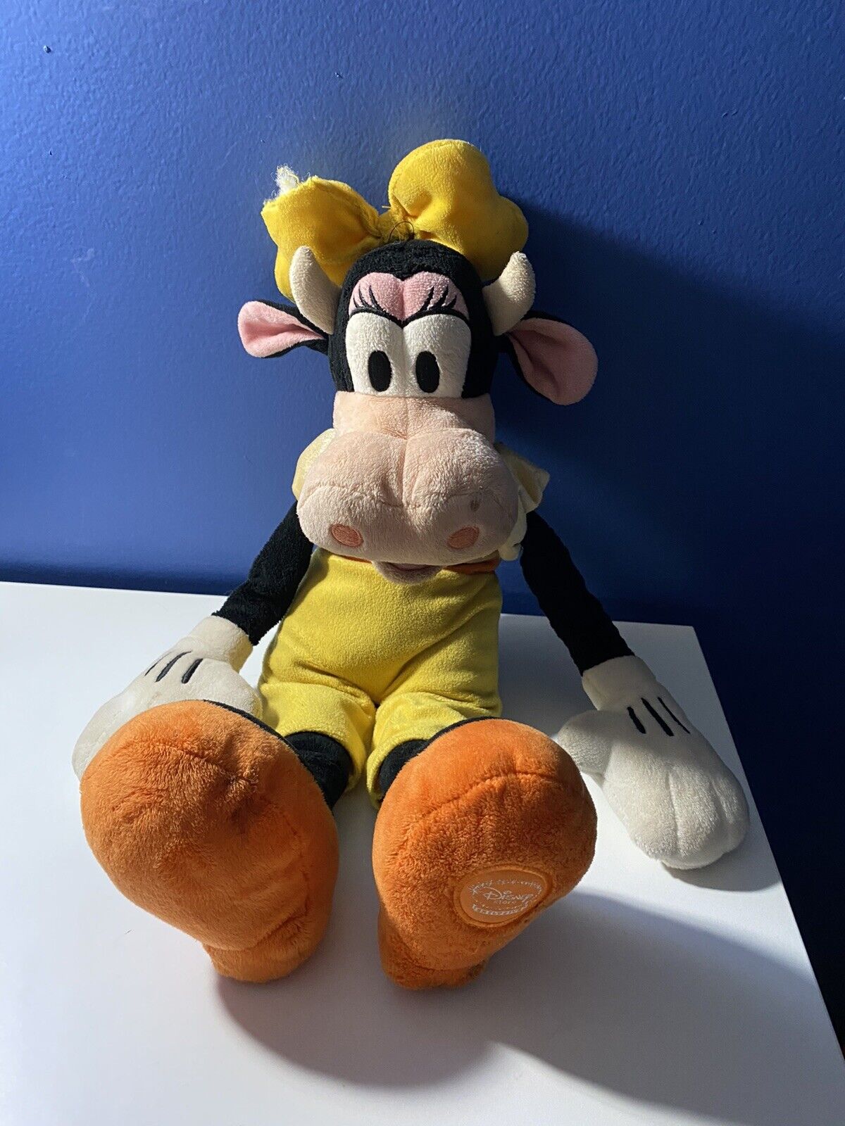 Disney Store Mickey Mouse Clubhouse Clarabelle Cow Yellow Bow Plush 15\