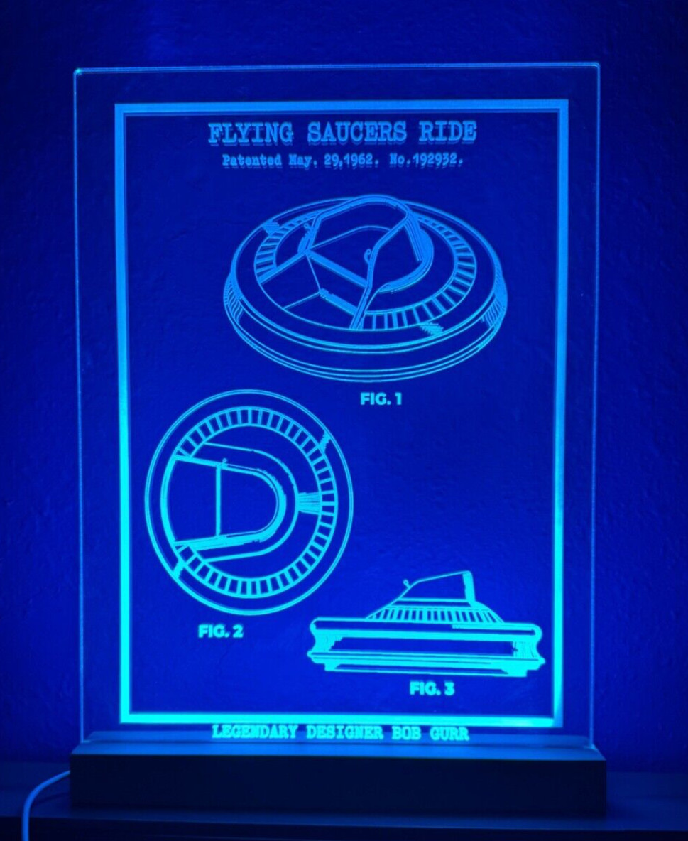 Disneyland Flying Saucers Ride Car prop sign by Bob Gurr Color Changing