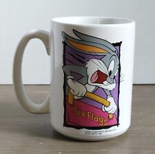 Vintage Bugs Bunny Six Flags Mug Coffee Cup 1996 Looney Tunes Roller Coaster picture