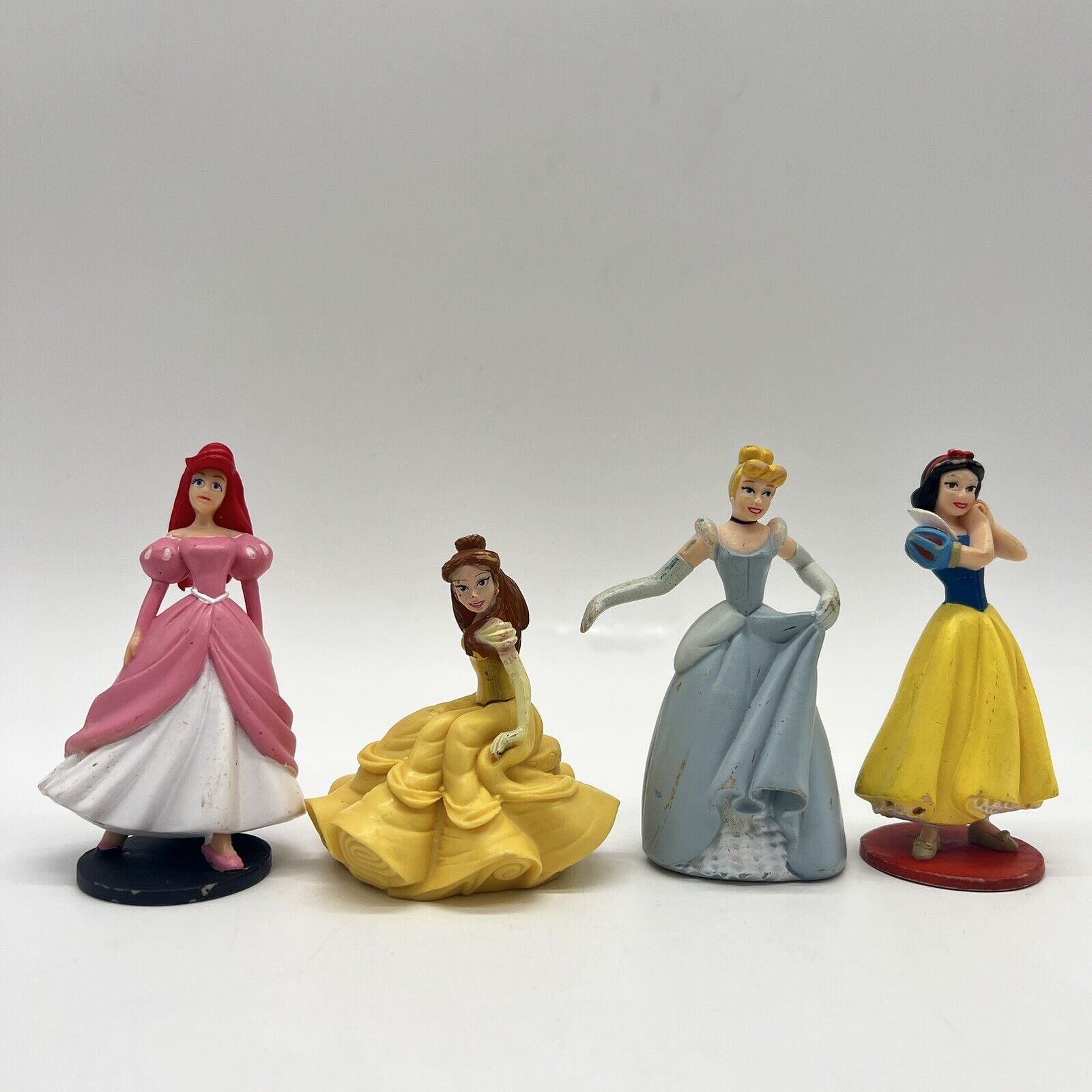 Disney Princess Figures Toy Lot of 4 Cake Topper Ariel Belle Cinderella Snow