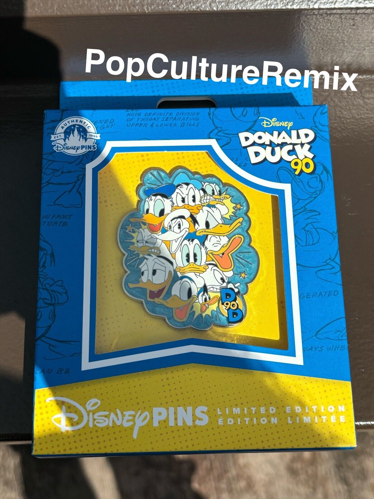 2024 Disney Parks Donald Duck 90th Mini Jumbo Box Pin LE 2000