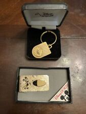 Rare Vintage Disney Mickey Mouse Money Clip + Key Chain Walt Disney Made In USA picture
