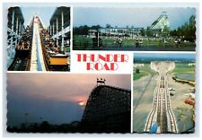 Postcard Thunder Road Roller Coaster Multiview c1970s Carowinds North Carolina picture