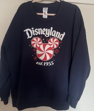 Disneyland Mickey Mouse Icon Peppermint Swirl Holiday Sweatshirt Size XL picture