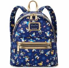 NWT Disney World 50th Anniversary Mickey Blue Gold Loungefly Mini Backpack D picture