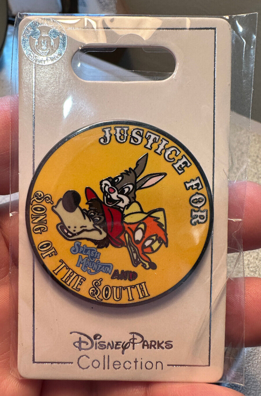 DISNEY PIN SPLASH MOUNTAIN BRER RABBIT FOX BEAR JUSTICE FOR SONG OF THE SOUTH