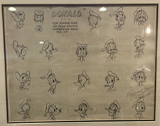 Claire Weeks Signed Notated 1944 Donald Duck Model Sheet Framed picture