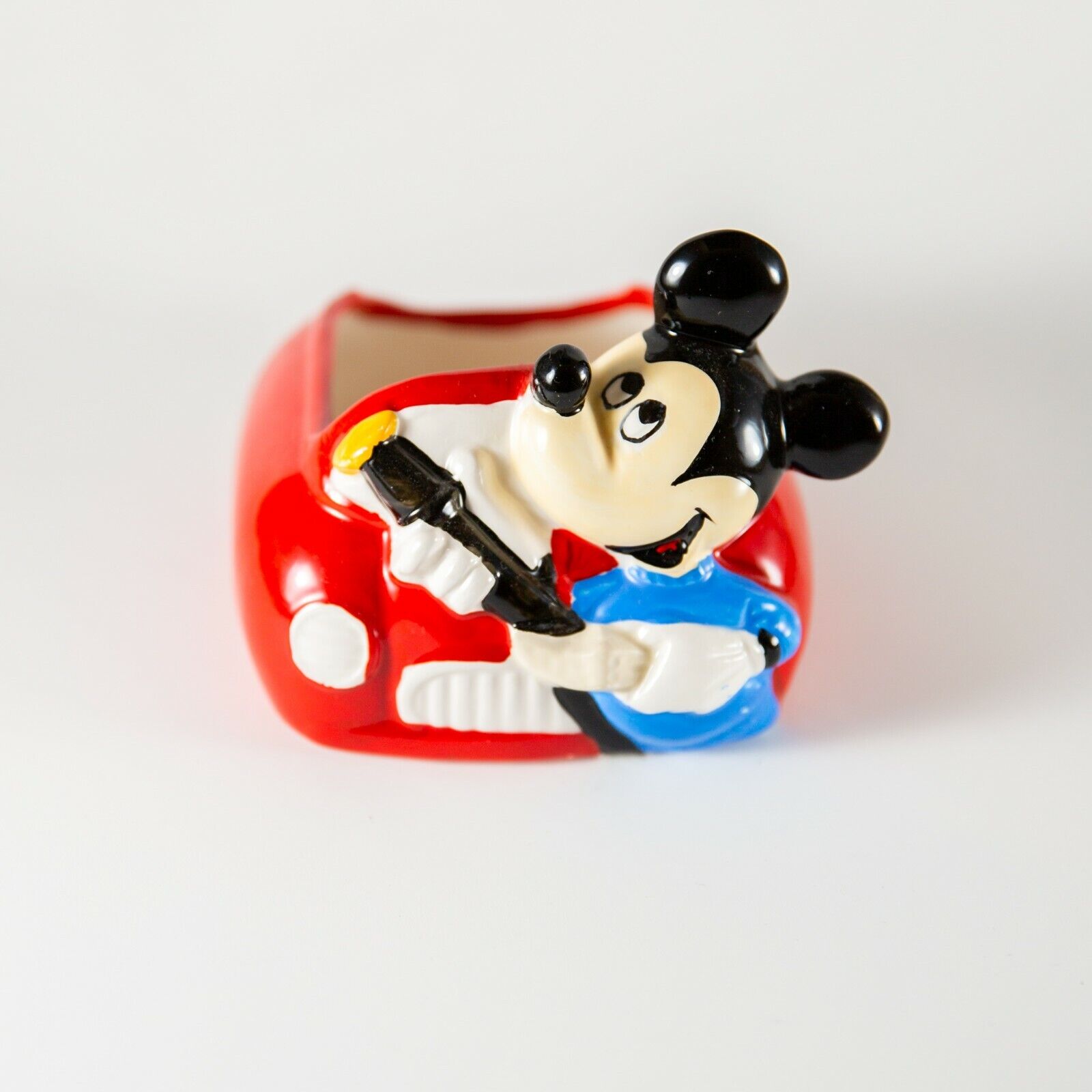 Vintage Mickey Mouse Red Car Ceramic Paperclip/Ash/Jewelry Tray