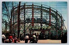 Cursed Comet Wooden Roller Coaster Lincoln Park North Dartmouth MA Vintage PC picture