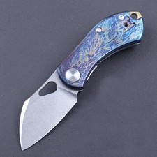 Small Mini Mouse Blue Purple Titanium Pocket Tactical Folding Knife 2026 new picture