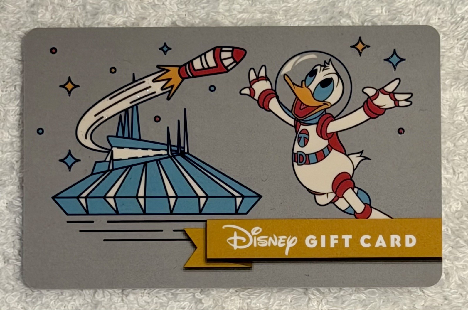 WALT DISNEY gift card. Donald Duck and Space Mountain WALT DISNEY gift card. Donald Duck and Space Mountain
