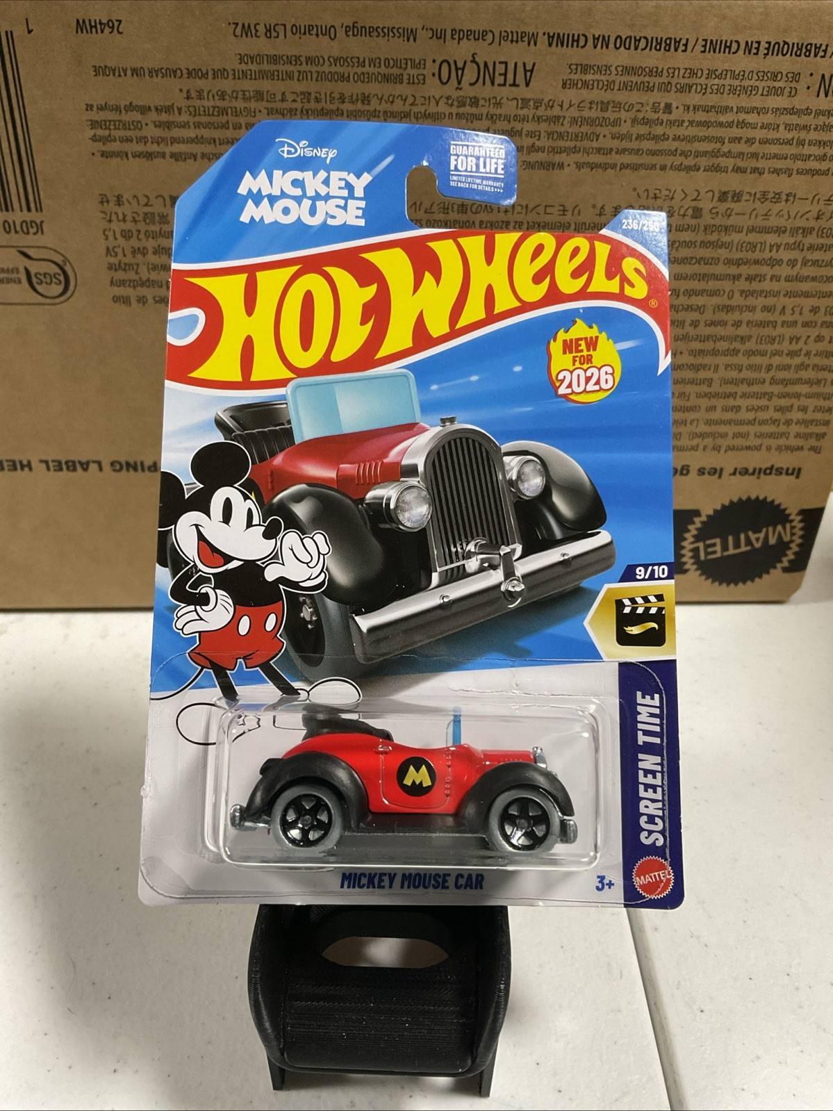 2026 Hot Wheels Disney Mickey Mouse Car Red & Black 9/10 Screen Time 2026 Hot Wheels Disney Mickey Mouse Car Red & Black 9/10 Screen Time
