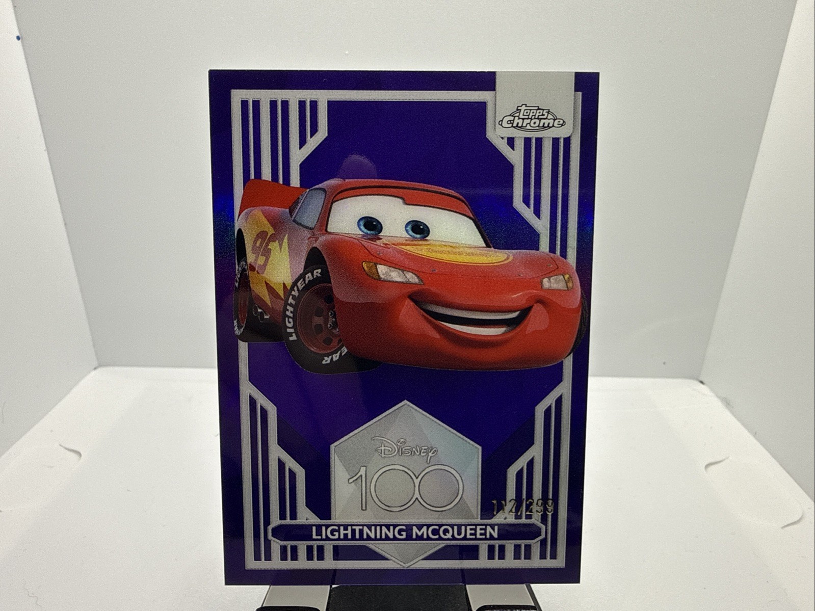 2023 Topps Chrome Disney 100 Lightning McQueen Purple Refractor #/299 2023 Topps Chrome Disney 100 Lightning McQueen Purple Refractor #/299