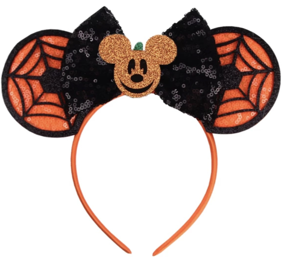 Minnie Mickey Mouse Ears headband Disney Halloween SpiderwebPrincess HANDMADE