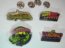 4 PC KINGS DOMINION ROLLER COASTER PINs DOMINATOR ANACONDA VOLCANO BACKLOT picture
