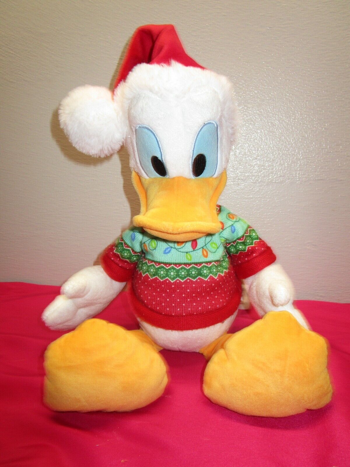Disney Store Holiday Donald Duck Jingle Bells Christmas Doll Plush 15