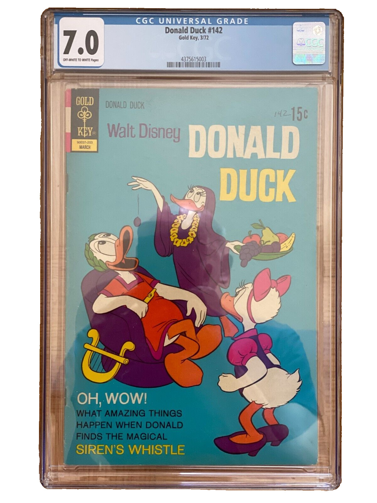 Donald Duck Gold Key 3/72, #142 cgc 7.0 Graded Comic.