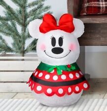 Disney Mini Mouse Christmas Greeter Snowman Door Porch Holiday Sherpa  New picture