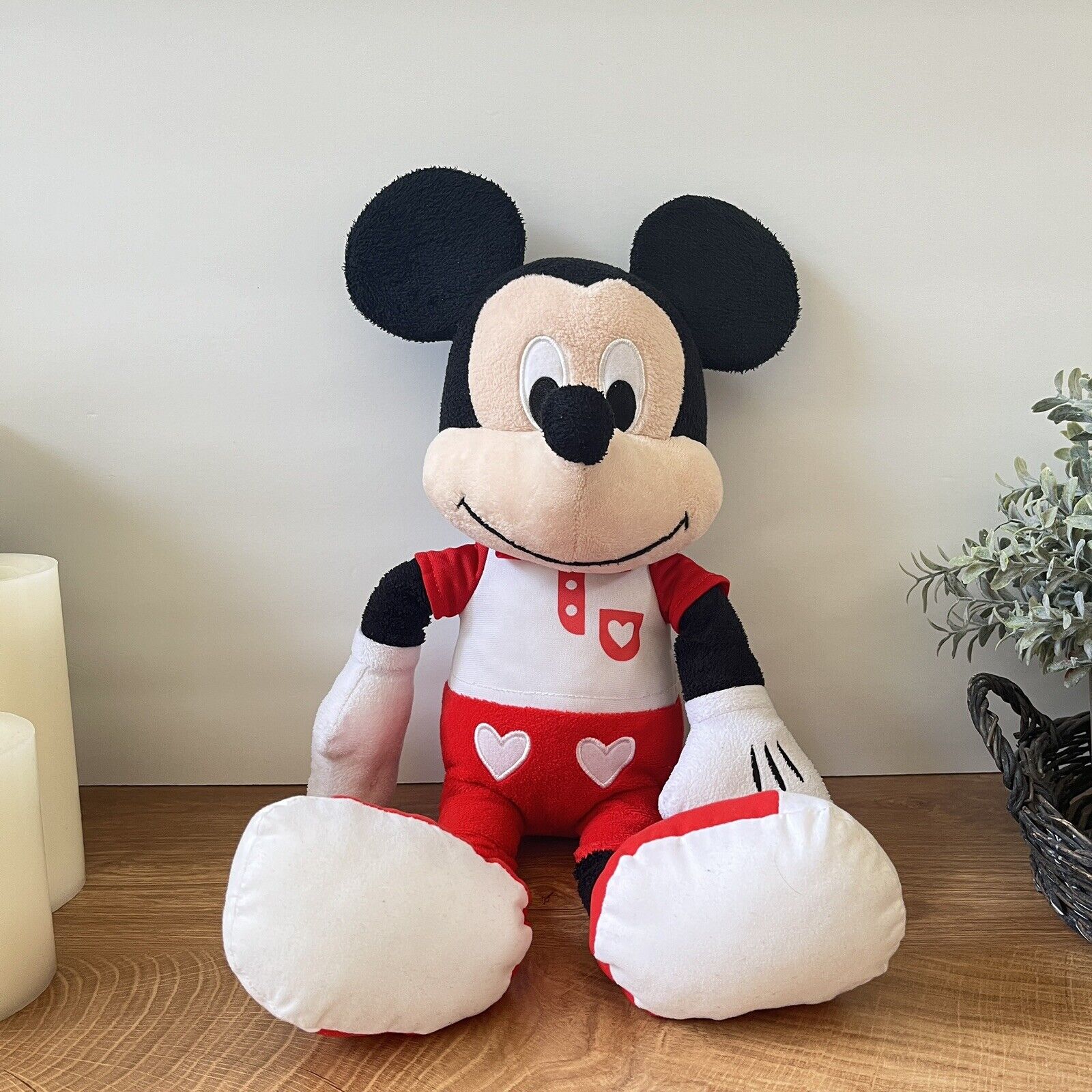 Disney Mickey Mouse Hearts 14” Plush