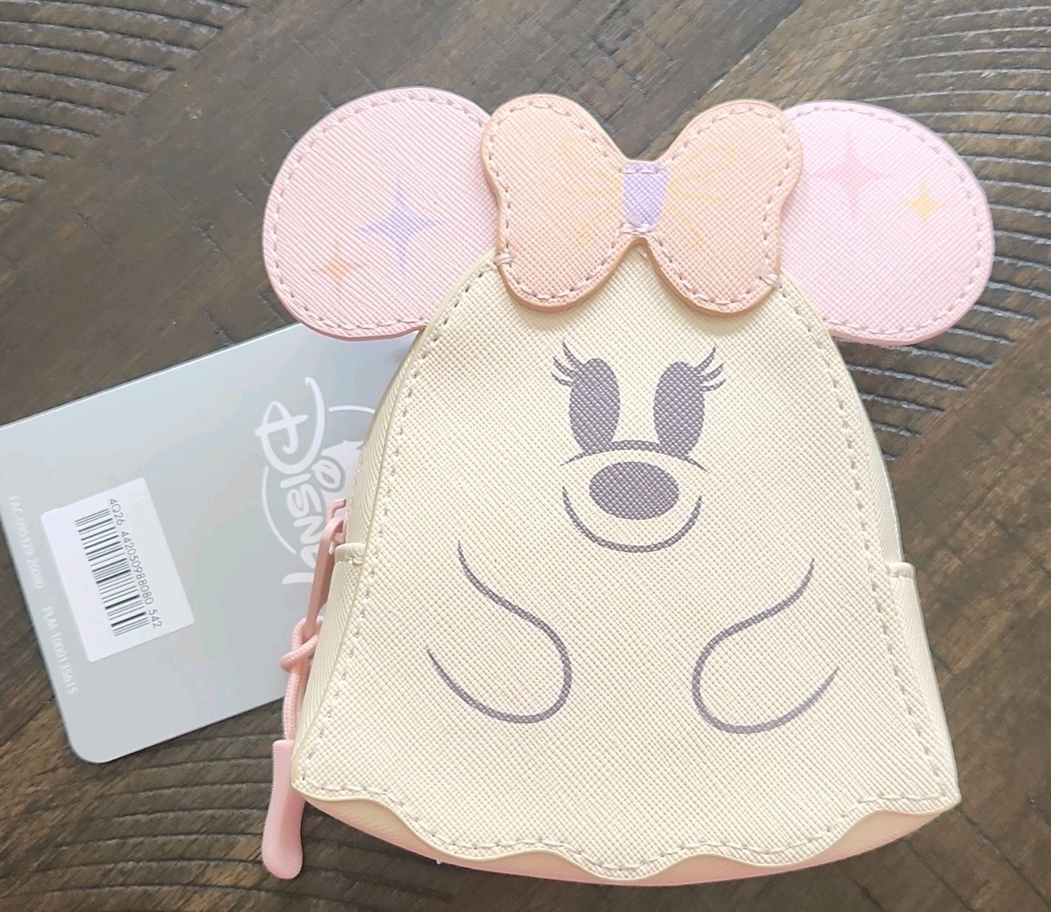 Disney Minnie Mouse Ghost Mini Coin Purse, Pink Ears Bow, Beige Pink Disney Minnie Mouse Ghost Mini Coin Purse, Pink Ears Bow, Beige Pink