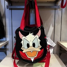 2026 Disney Parks Halloween Donald Duck Devil Black Mini Canvas Tote Bag New picture
