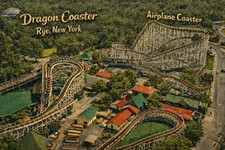Airplane Coaster - Dragon Roller Coaster - Rye, New York MODERN Postcard A70 picture