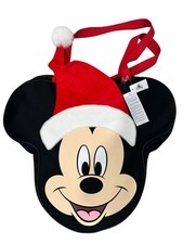 Disney Parks Santa Mickey Mouse Big Head Tote Bag Jumbo Large Christmas NEW picture