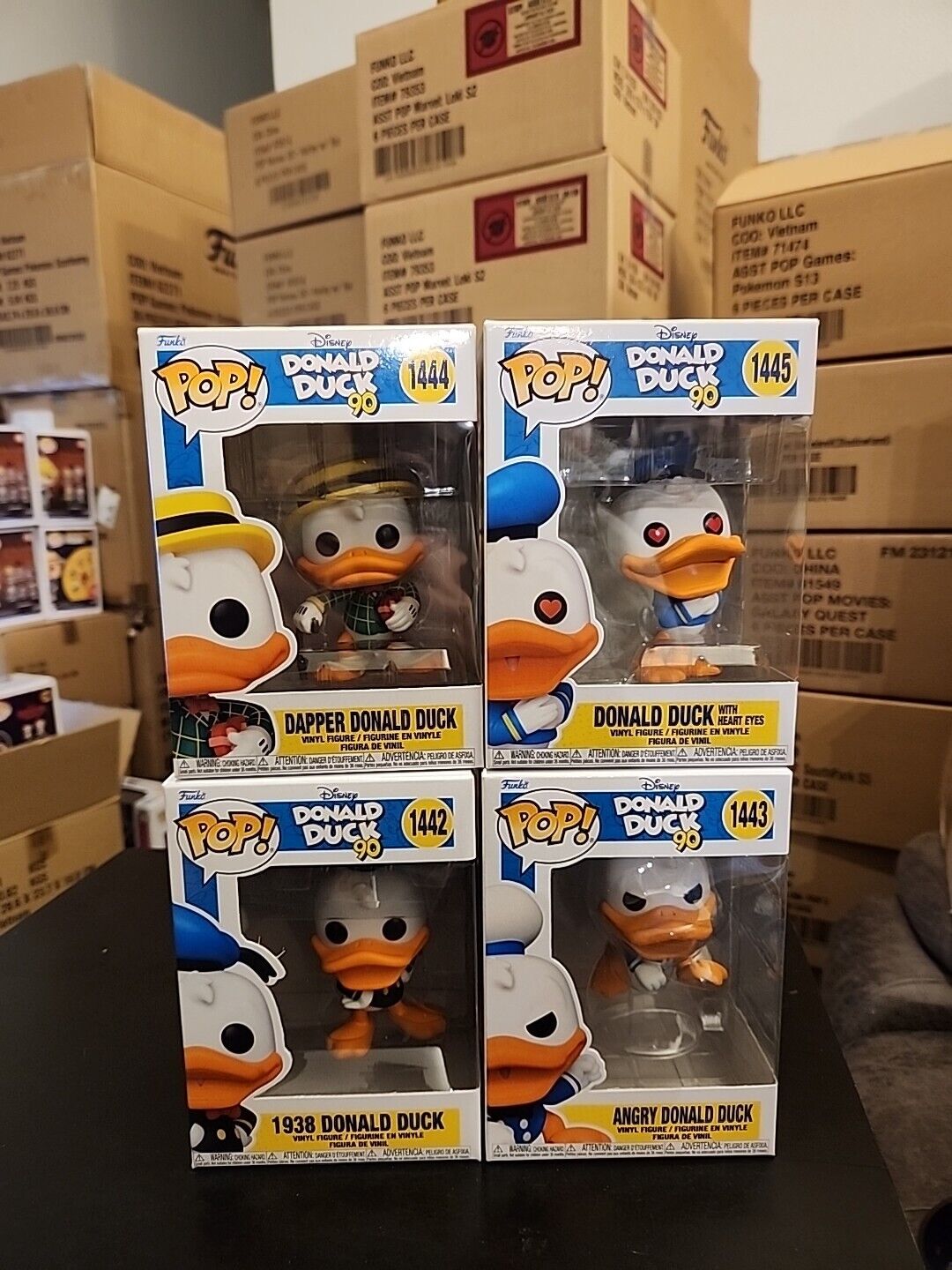 Funko Pop Disney Donald Duck 90th Anniversary Complete set of 4 - Mint