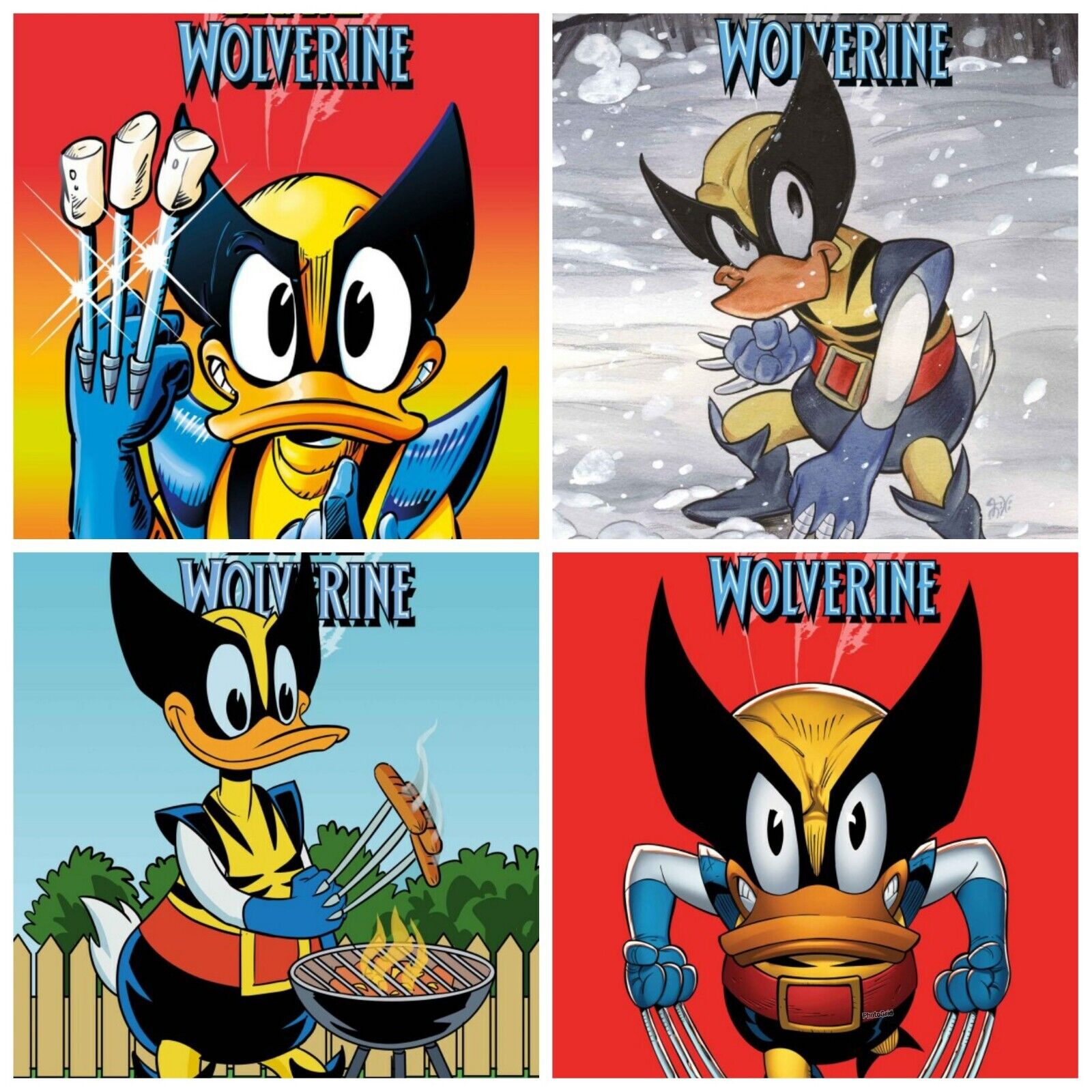 Marvel Disney Set Of 4 What If...? Donald Duck Became Wolverine #1 PRESALE 7/31