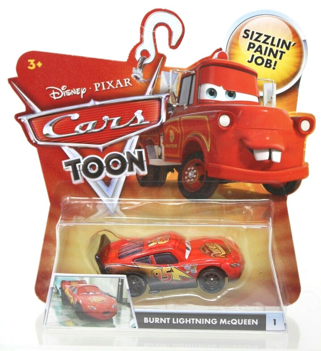 Disney Cars Toon Burnt Lightning McQueen #1 Sizzling Paint Job Pixar ...