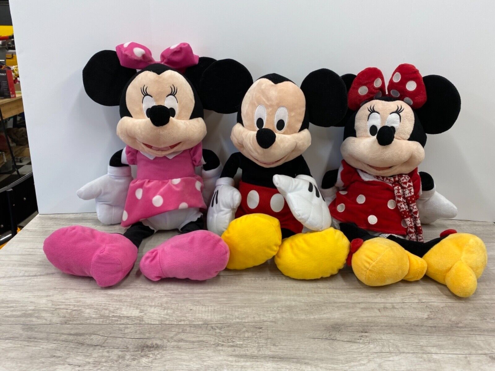 Mickie And Mini Mouse Plush Dolls Lot Tall AUTHENTIC DISNEY USA