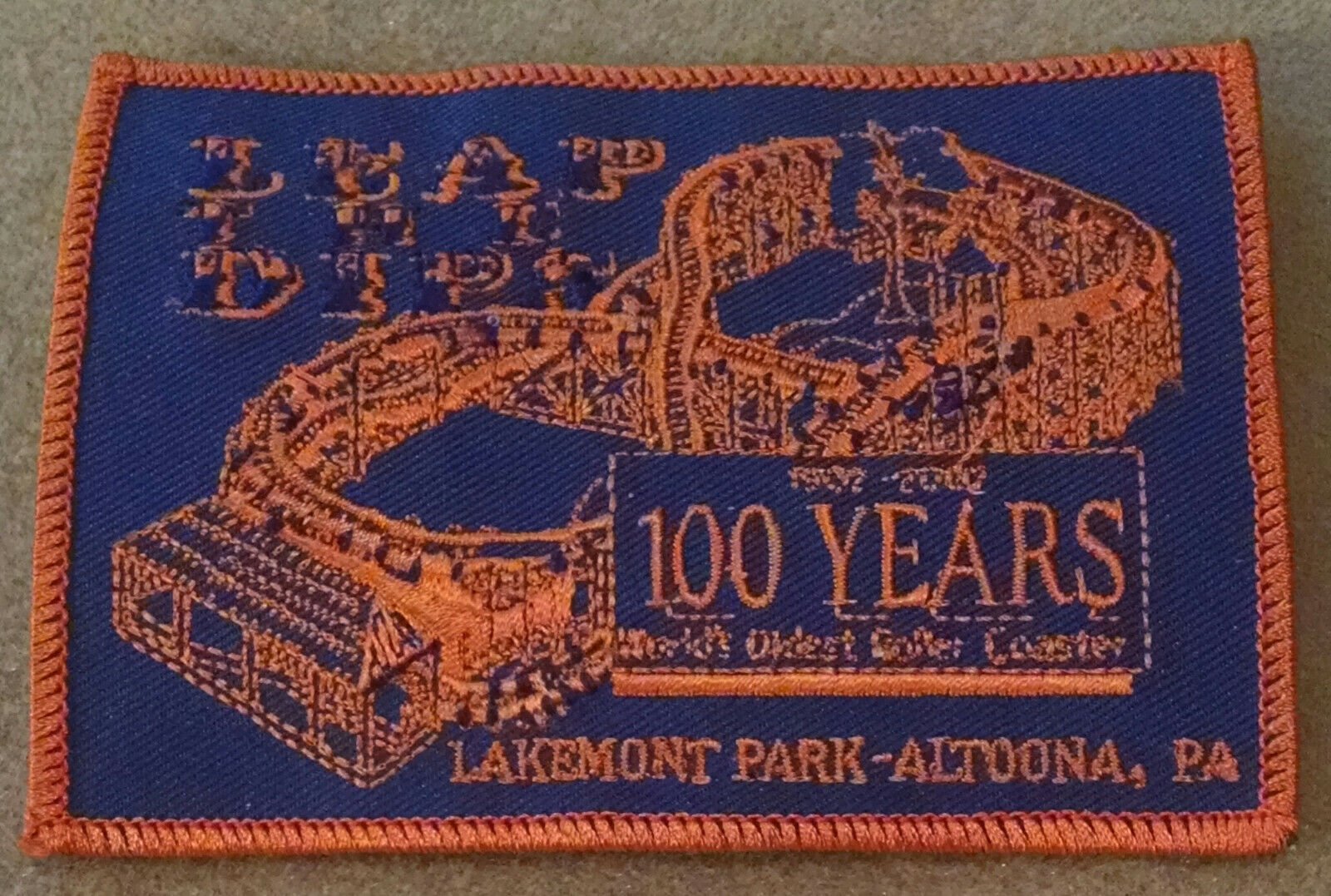 Leap the Dips, Lakemont Park Altoona PA, Embroidered Jacket Patch NEW and Unused