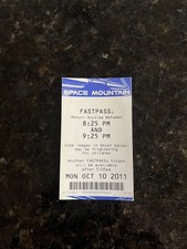 DISNEYLAND PARK SPACE MOUNTAIN RIDE FASTPASS FAST PASS TICKET picture