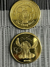 NEW WALT DISNEY WORLD 50th LILO AND STITCH'S STITCH GOLD MEDALLION COIN picture