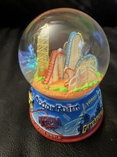 Vintage Cedar Point Roller Coaster Amusement Park Glass Snowglobe Ohio Souvenir picture
