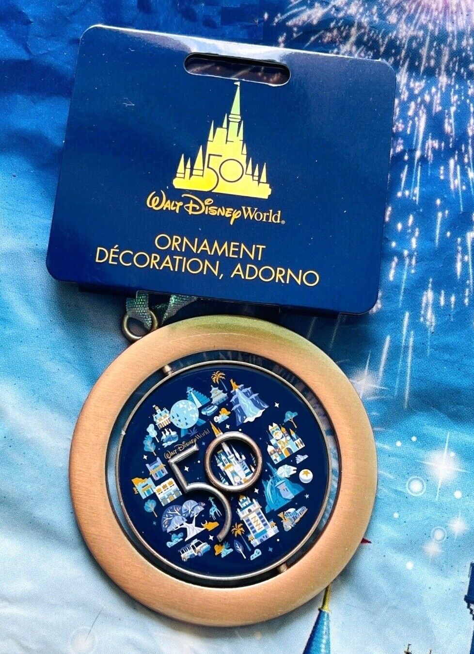 NWT 2021 Walt Disney World 50th Anniversary 4 Parks Mickey Spinner Ornament