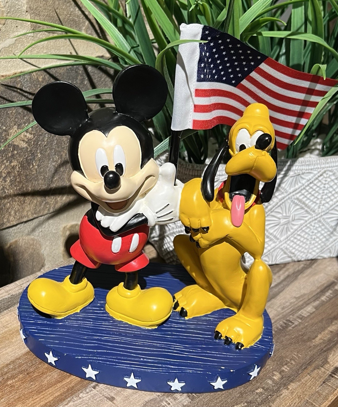 Patriotic Mickey Mouse Pluto Figurine Fourth Of July America American Flag New Patriotic Mickey Mouse Pluto Figurine Fourth Of July America American Flag New